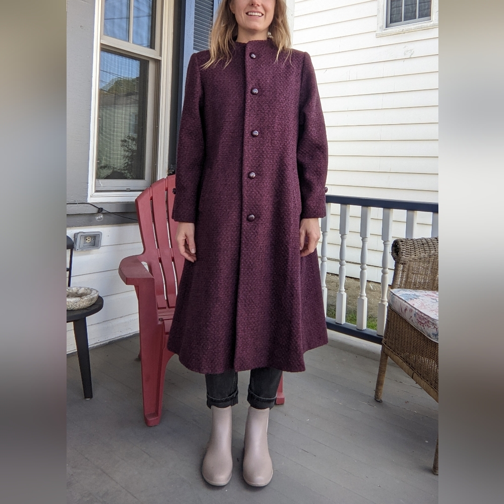 100% Wool Satin Lined Long Coat